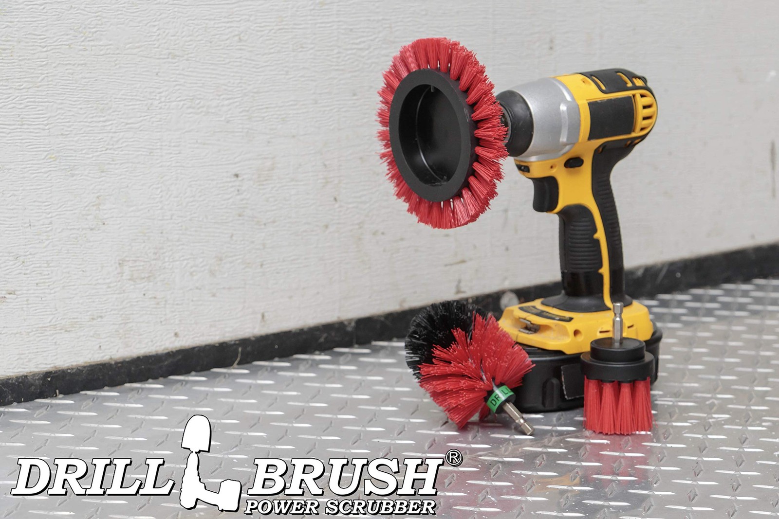 Deck Cleaning Brush Set – Brick and 2in, 2.5in corner brush, edge Red