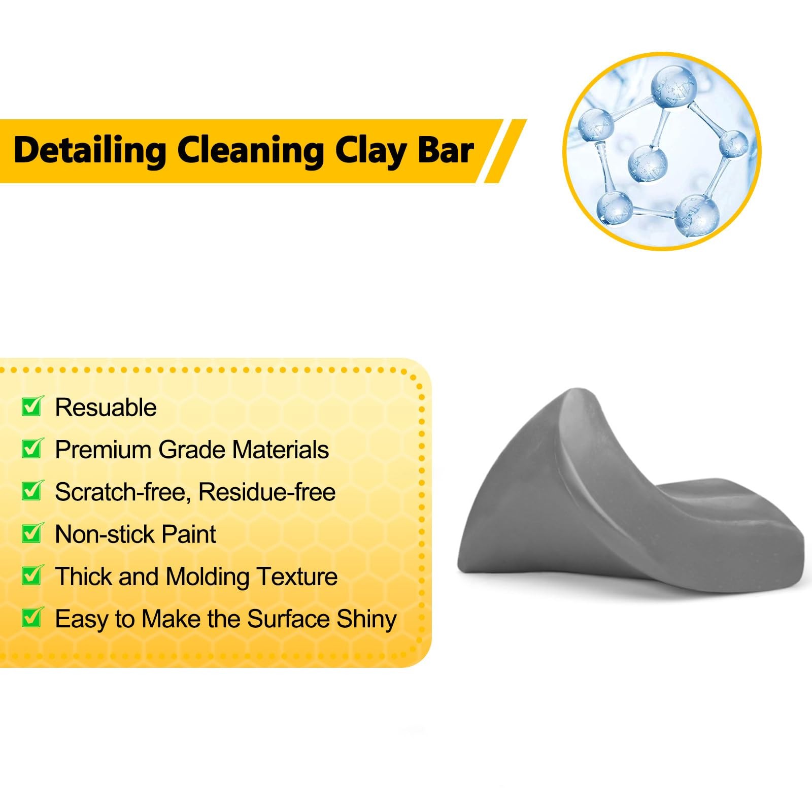 Car Clay Bar 4 Pack 400g, Premium Grade No Scratch Magic Clays Bars…