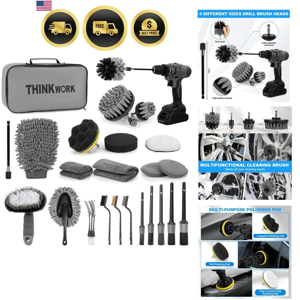 Car Detailing Kit Car Cleaning Brush Set Auto Interior Exterior Tools