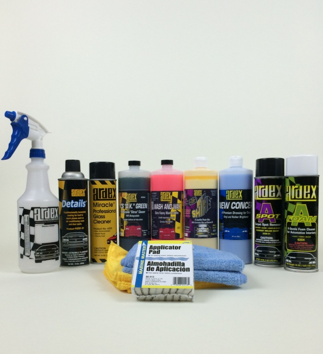 Auto Detailing Kit 32 oz – With Fabric-Velour-Headliner & Carpet Cleaner