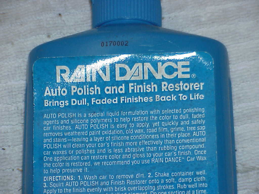 NOS Rain Dance Liquid Car POLISH Auto Finish Restorer 16 fl oz