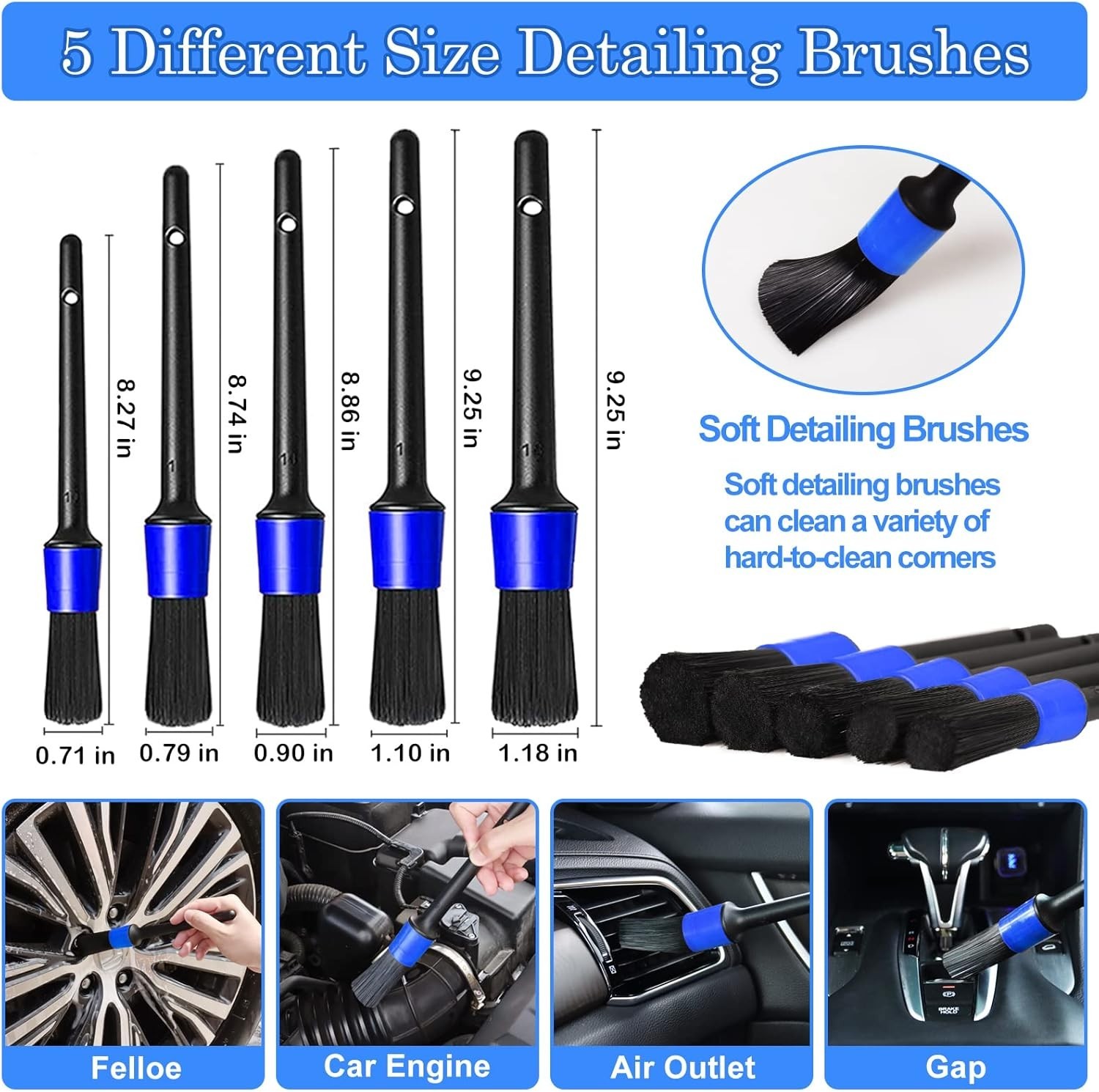 27Pcs Car Detailing Kit, Car Cleaning Kit, Car Detailing Brush Set, Drill Bru…