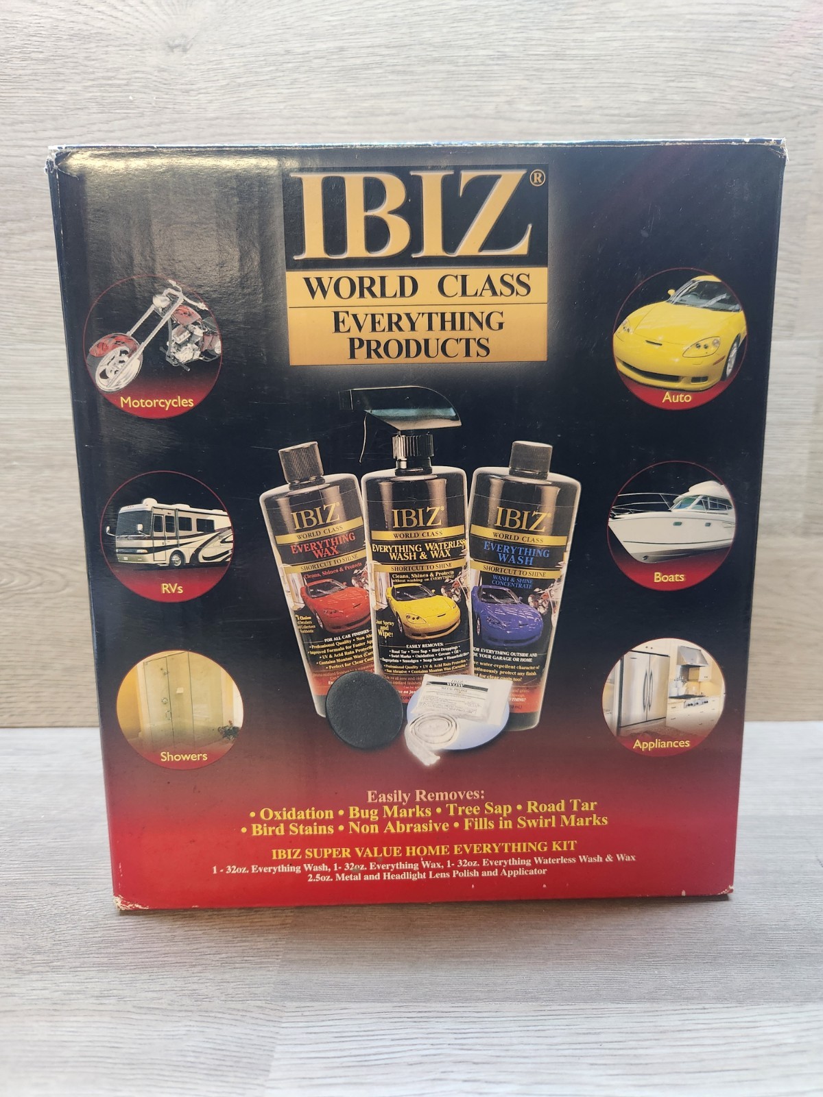 IBIZ Super Value Kit: Car Wash, CarWax, Waterless Wash & Wax, Metal Polish New