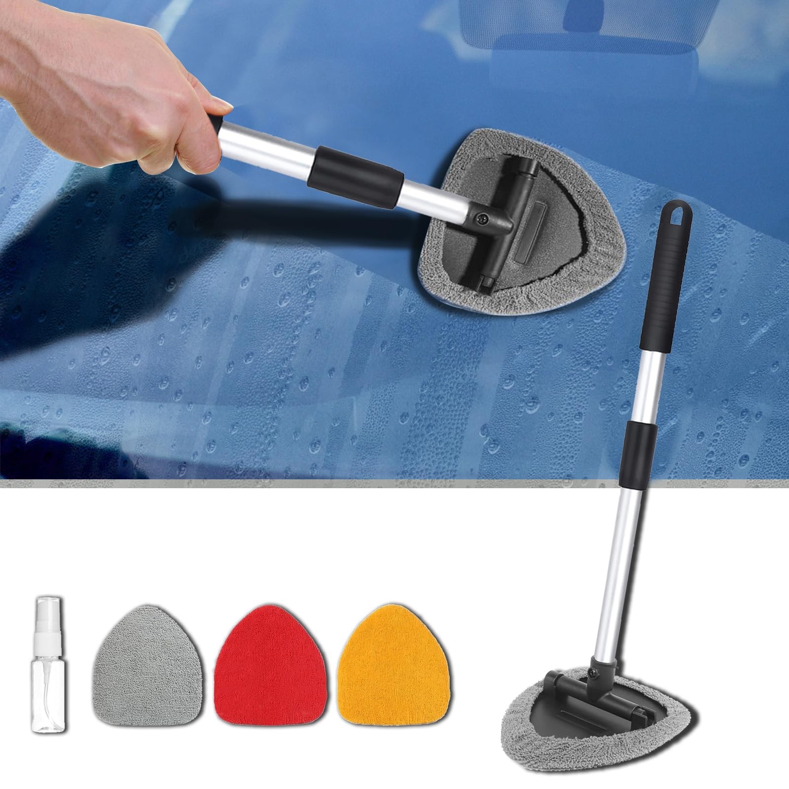 Piburth Car Window Cleaner, Cleanser Brush, Accessories colorful