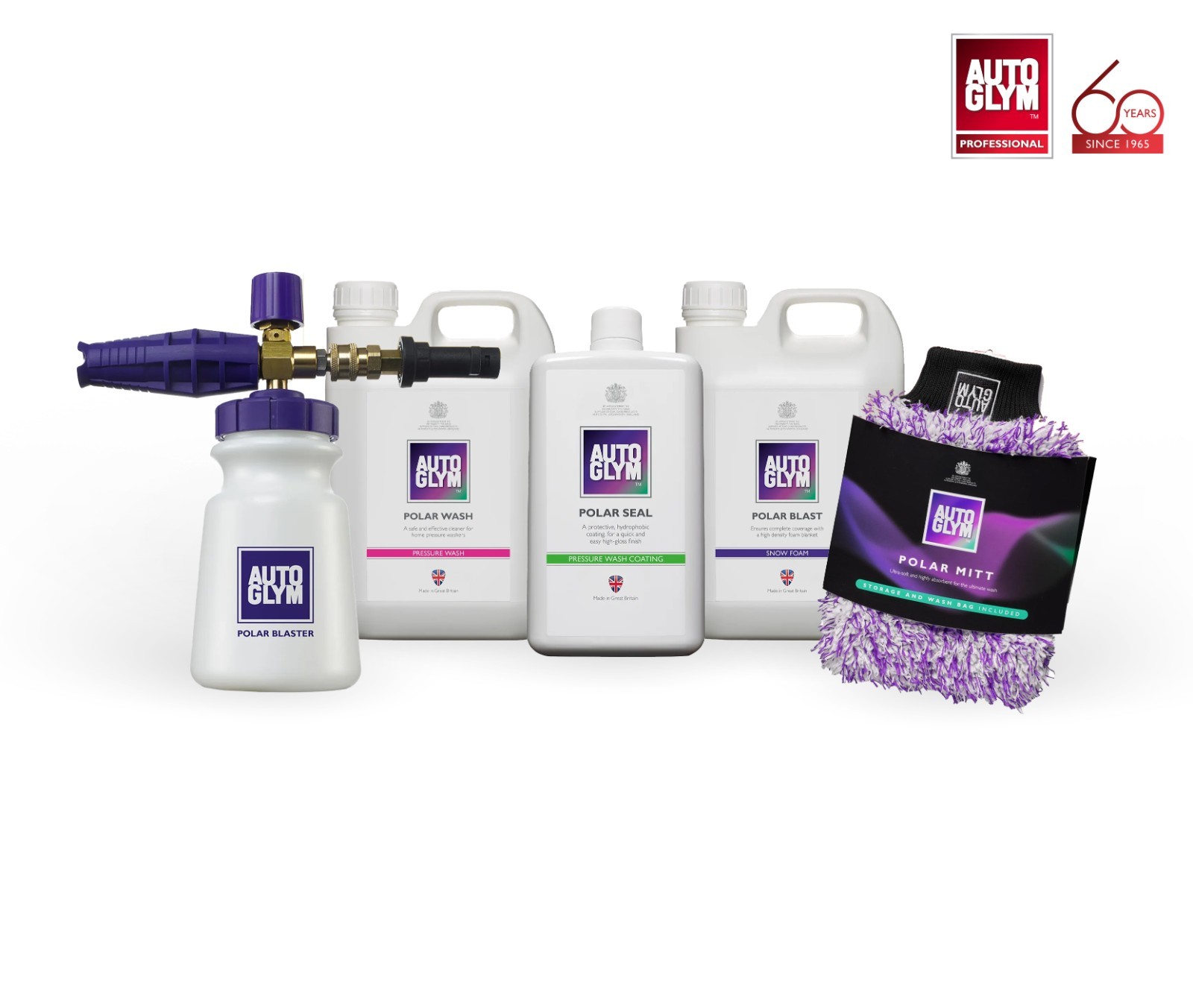 Autoglym Polar Blaster Polar Blast Polar Wash Polar Seal Kit with Mitt 5PC TRADE