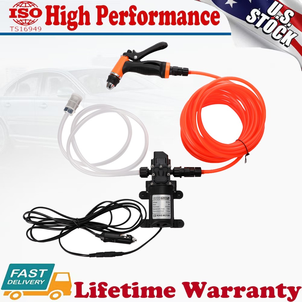 12V 80PSI Washdown Wash Pump Kit Electric DIY Car Washer Cleaner Sprayer Tool