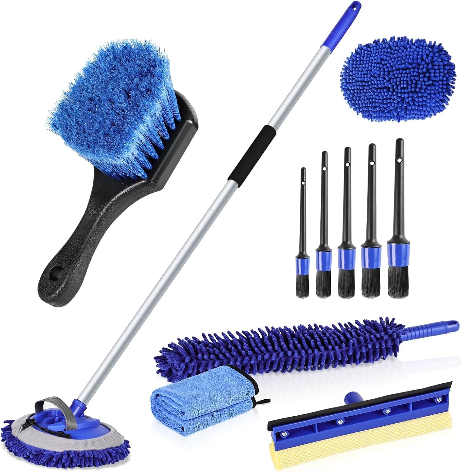 Professional Car Wash Kit – 62″ Long Handle Brush