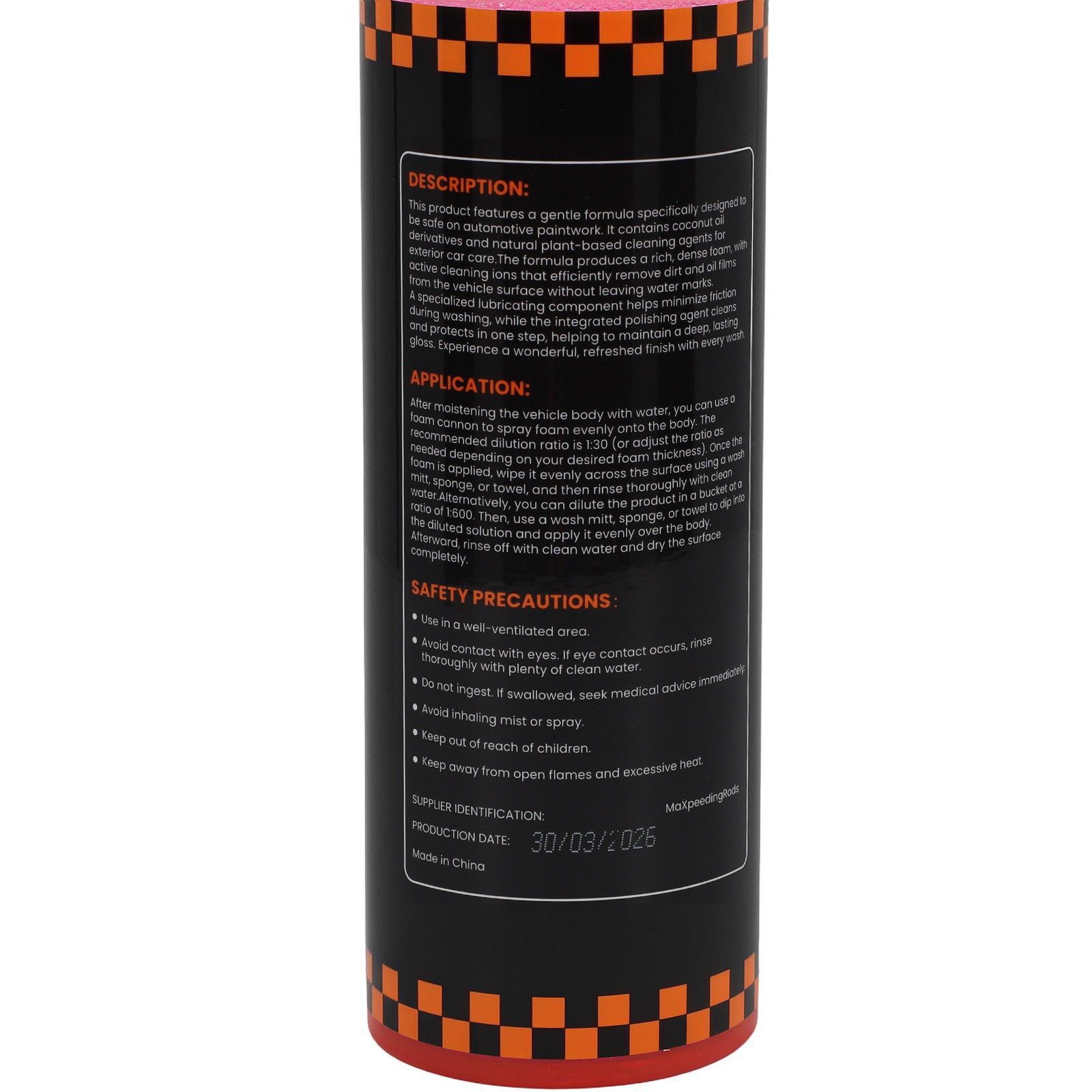 500ml Concentrated Car Wash Shampoo Safe for Car Wax & Ceramic Coating 1:30