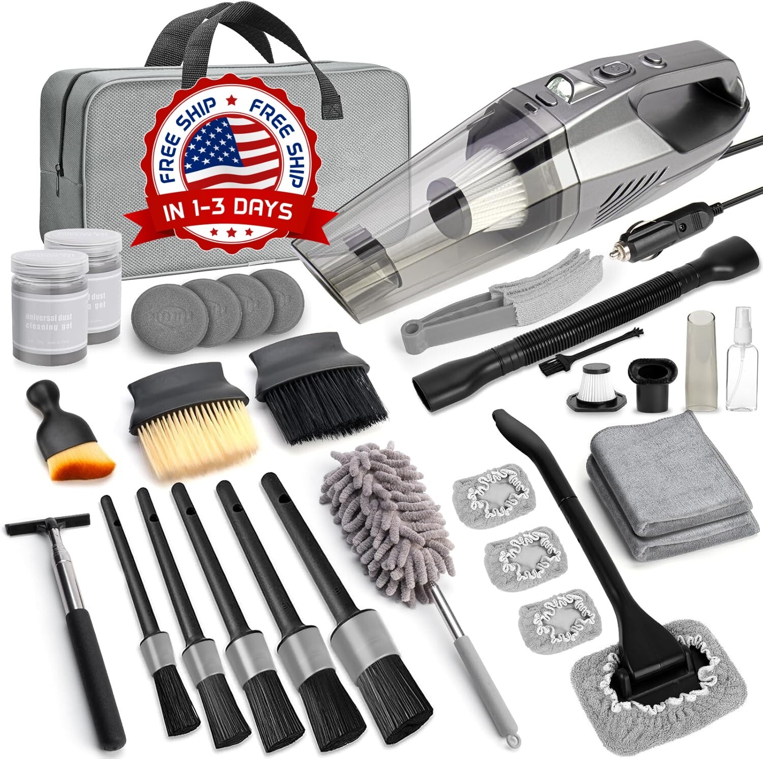 Kit Limpieza Autos Aspiradora Mano Alta Potencia Y Toalla Microfibra Suave NUEVO