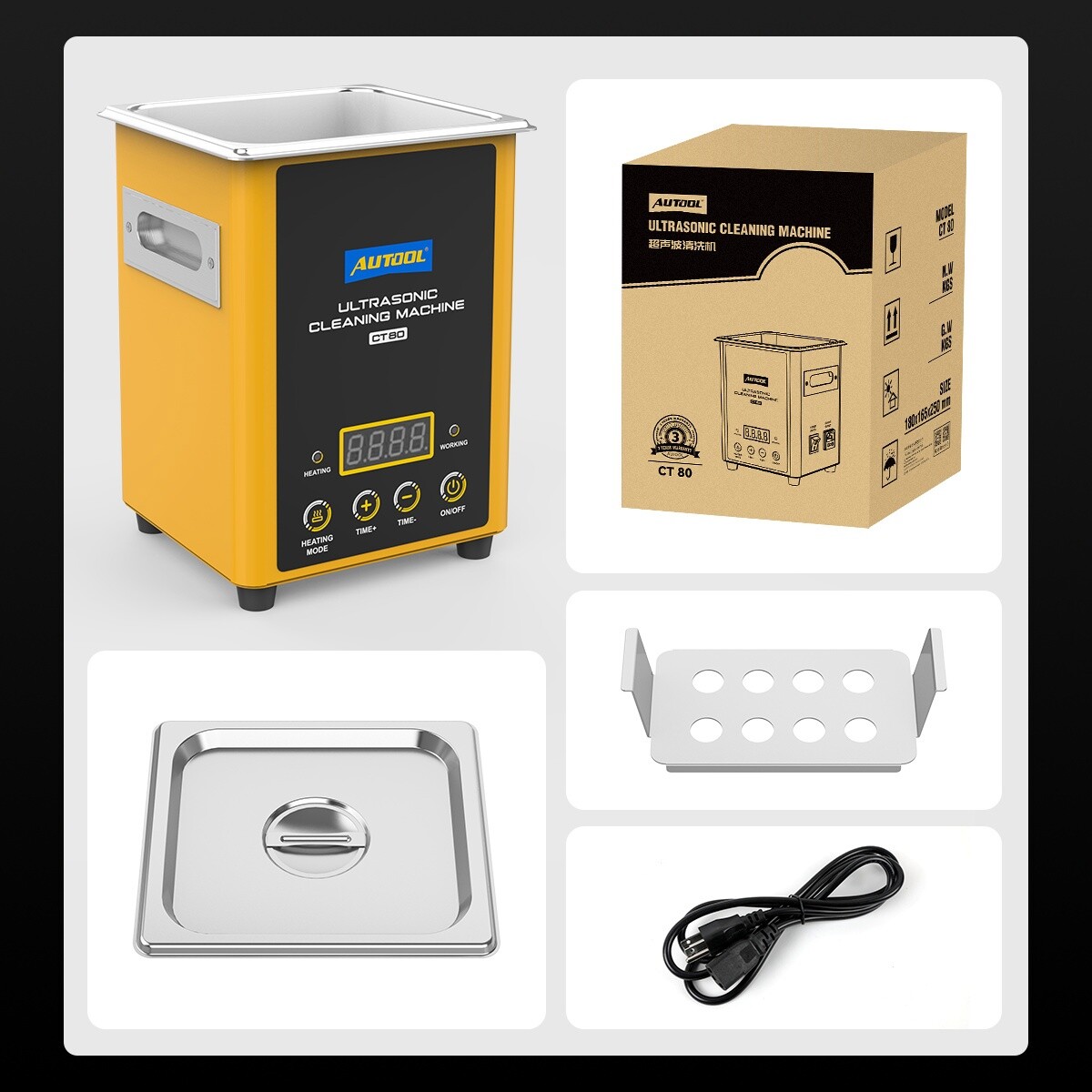 Ultrasonic Cleaner with Heater and Timer,60W 2L Stainless Steel Jewelry Cleaner