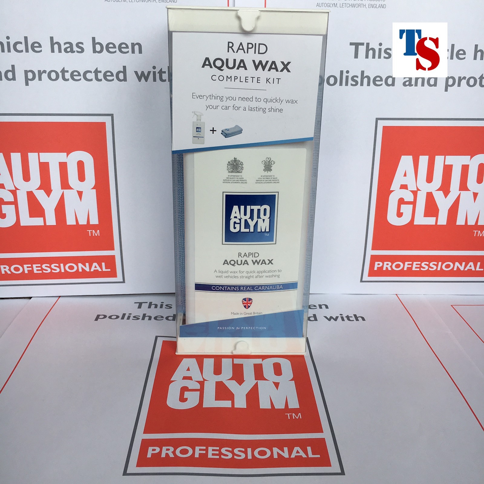 Autoglym Rapid Aquawax Kit (Carnauba Wax 500ml + 2 Microfibre Cloths GENUINE)
