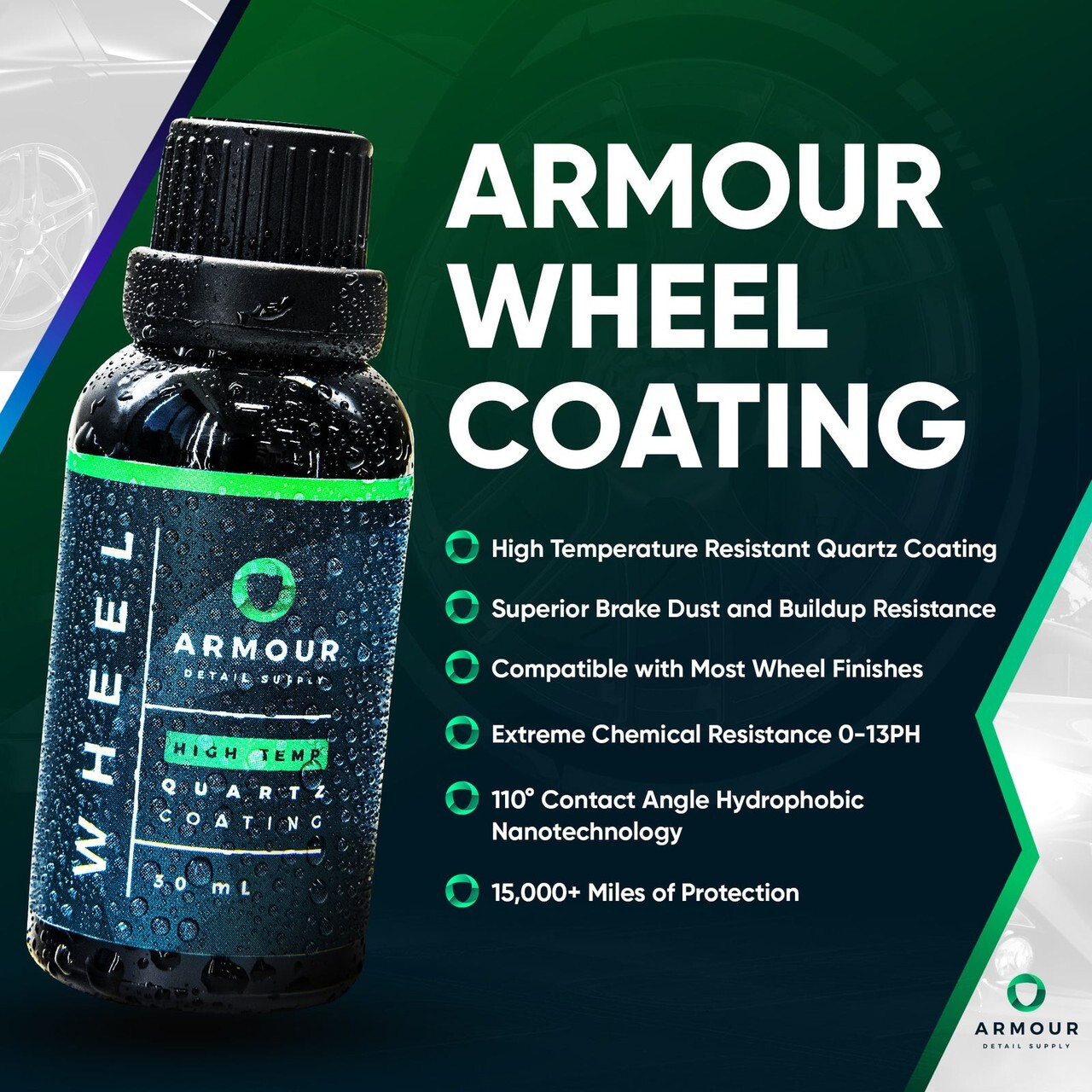 Armour Detail Supply Wheel Coating 30ml | High Temp Quartz Coating