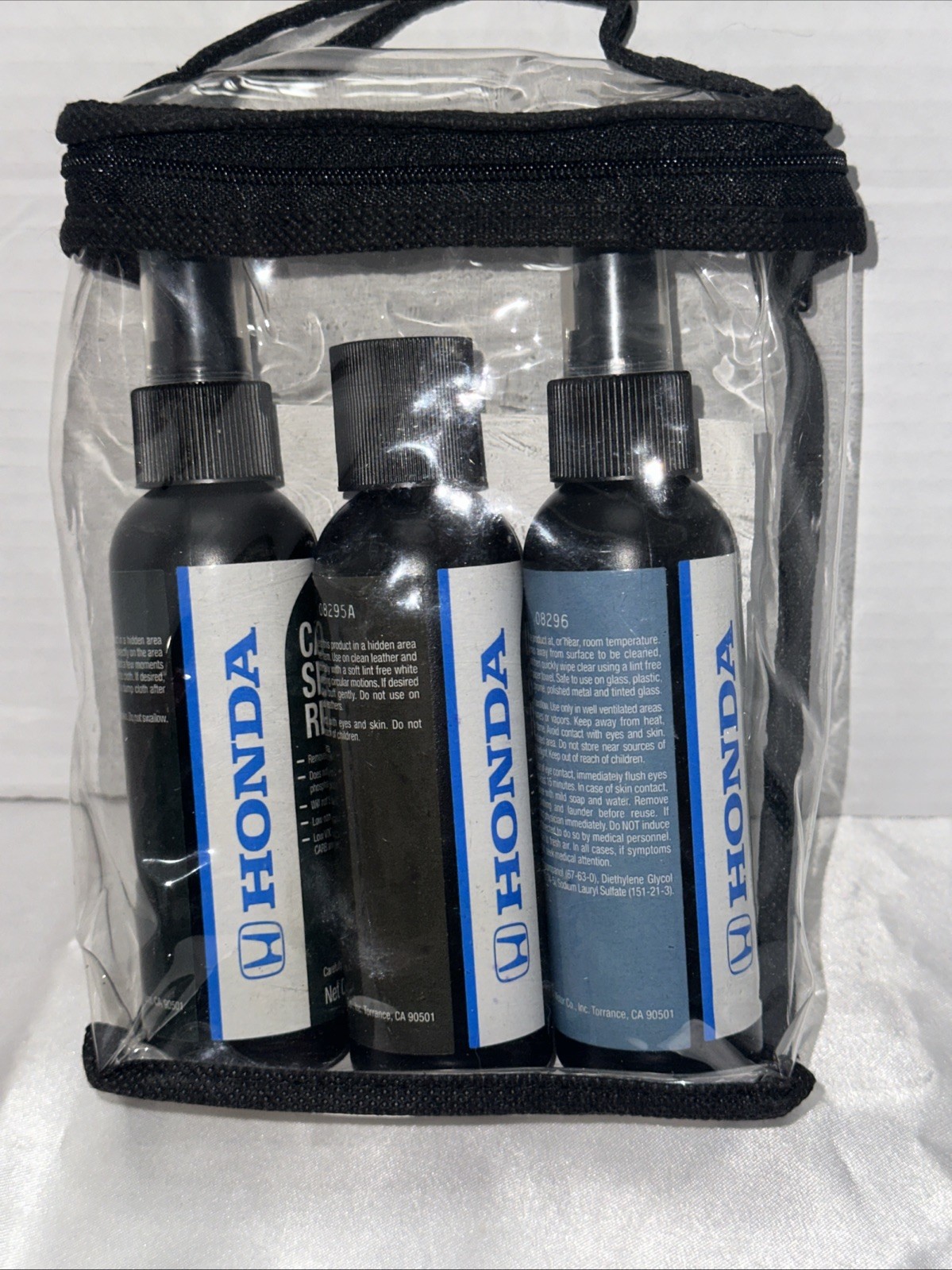 Genuine Honda Car Care Kit 08700-9211 Clear Storage Bag Glass Leather Carpet