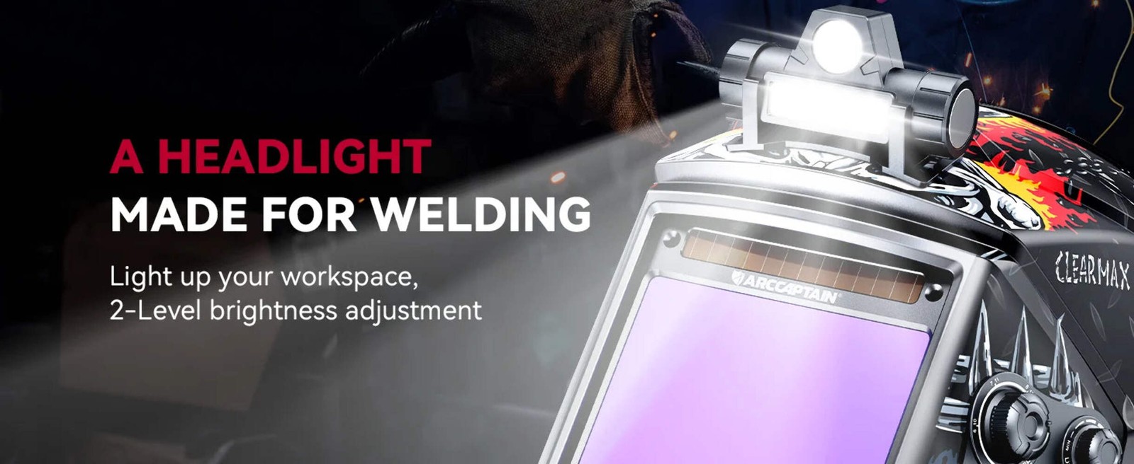 Welding Helmet ARCCAPTAIN Auto Darkening Welders With Light For MIG MAG SUV