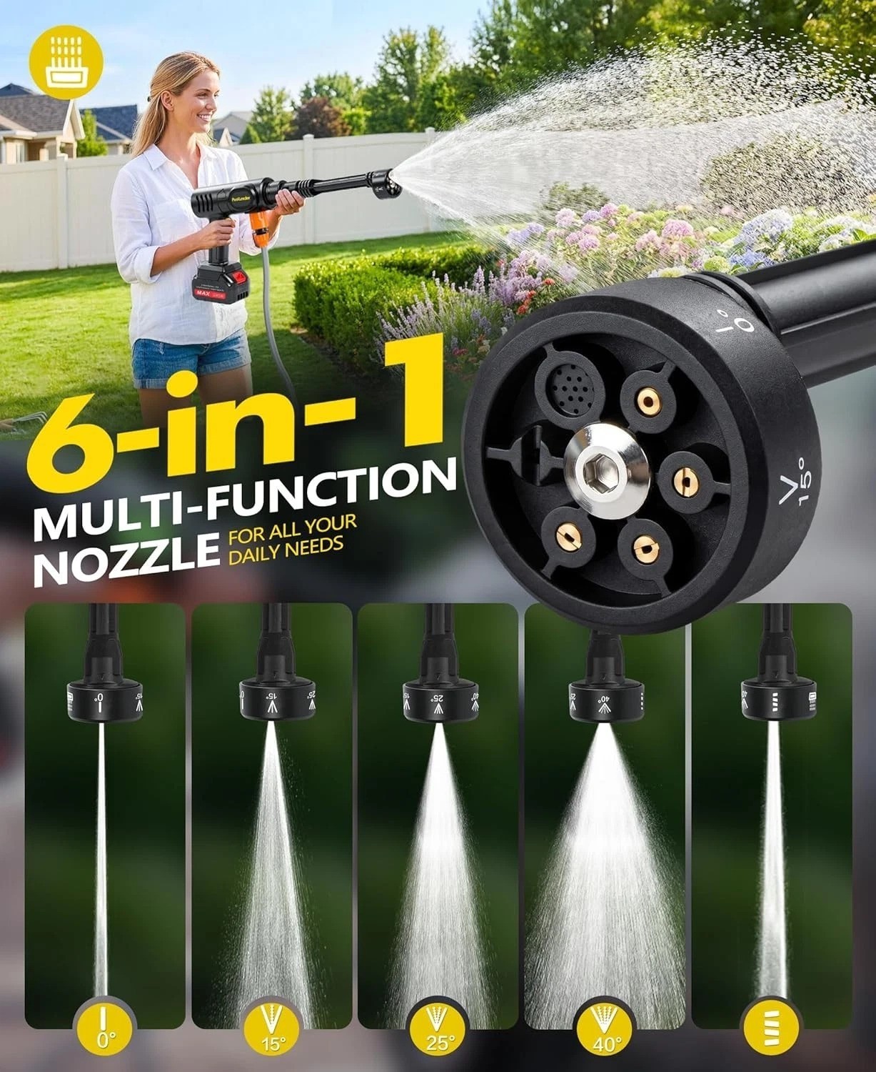 Efficient Handheld Cordless Car Washer with Foam Cannon – Ideal for Outdoor Use