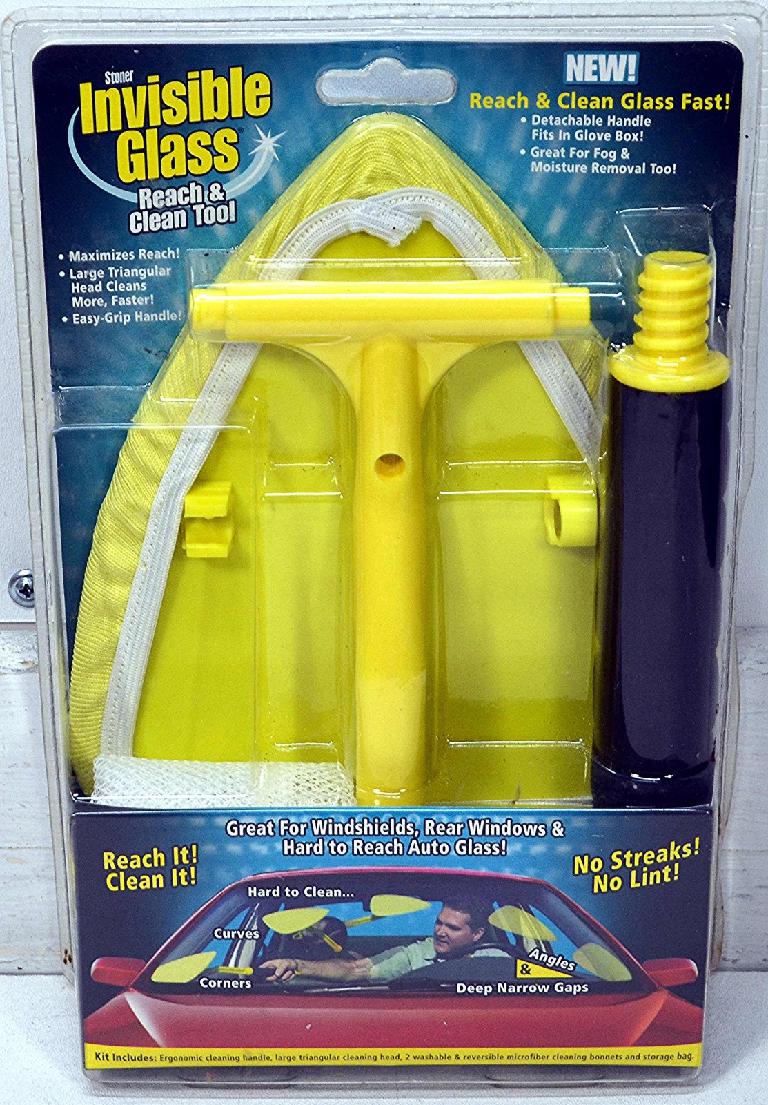 Invisible Glass 95160 Reach & Clean Windshield Cleaner Tool – Detachable Handle