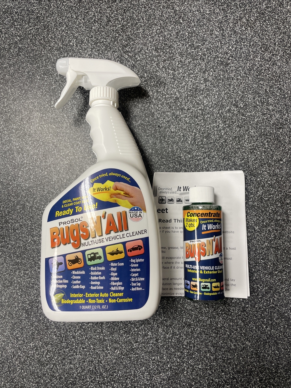 Bugs N All-All Pose Interior Exterior Vehicle Cleaner Bug Remover 4oz Concrete