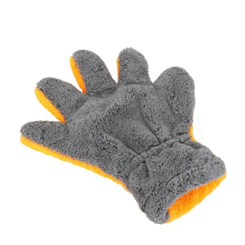 1pc Gray Orange Wash Gloves Superfine Cloth Polishing Cleaning Washing Detailing