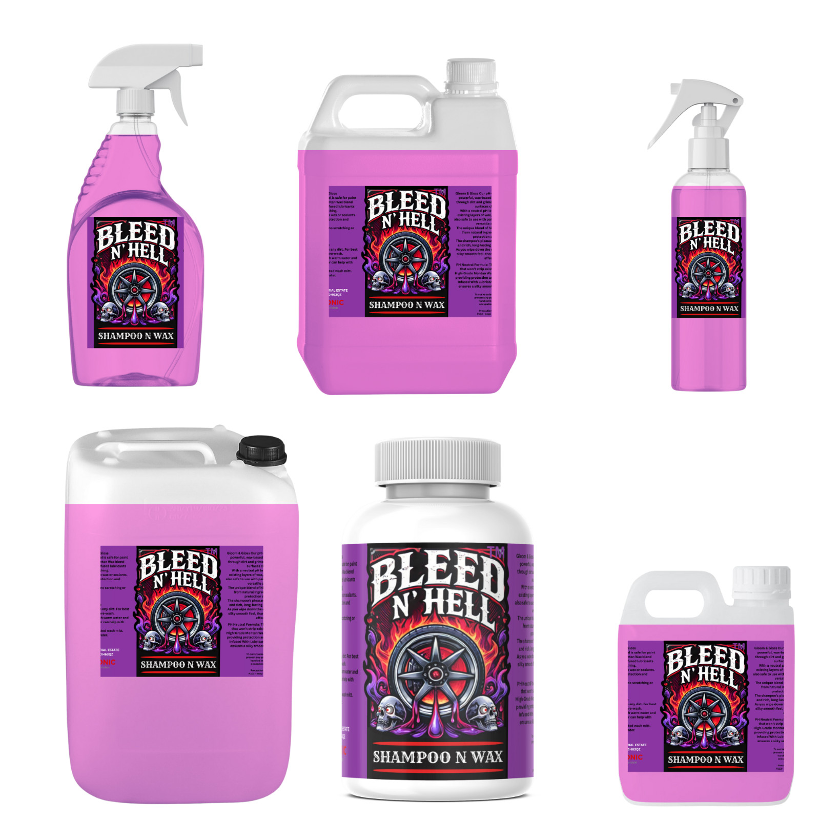 Bleed N Hell™ Shampoo N Wax pH Neutral Montan Wax Car Shampoo Scratch Free Shine