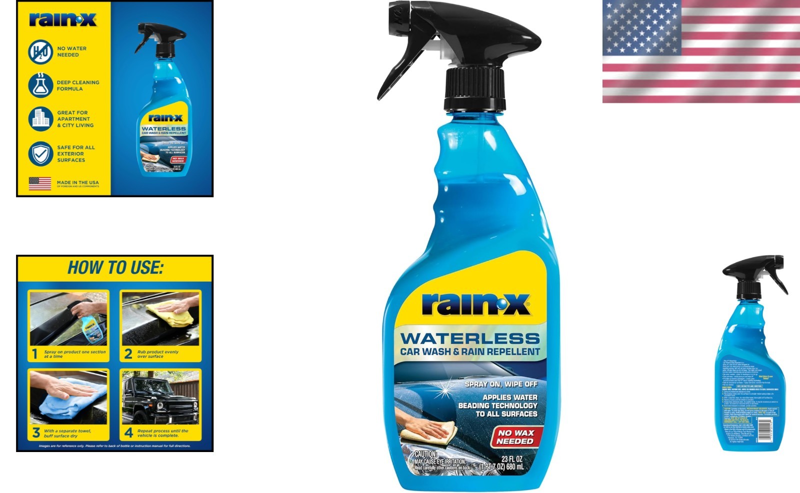 Eco-Friendly 23oz Waterless Car Wash & Rain Repellent for Spotless Shine