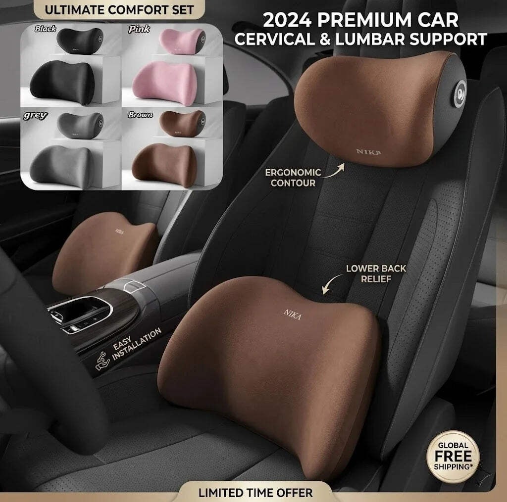 Car Headrest Lumbar Support Shoulder Pillow Memory Cotton Waist Interior
