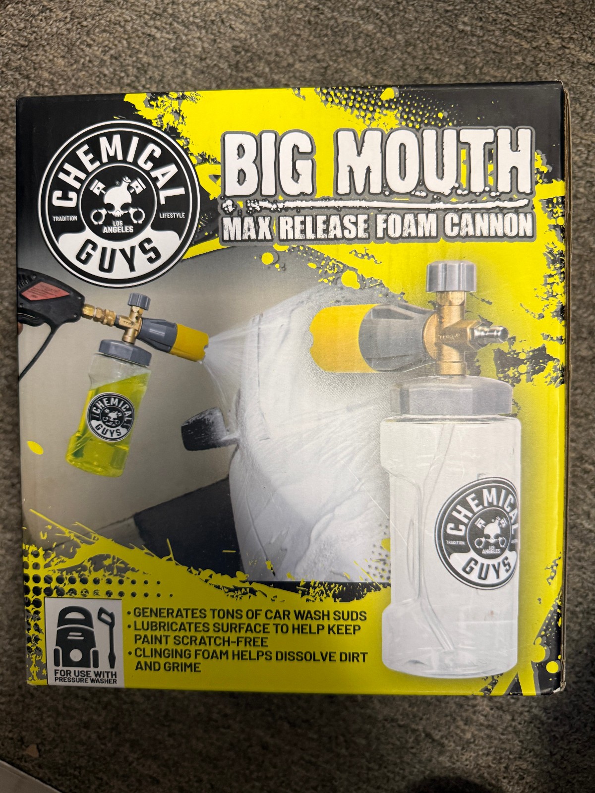 Chemical Guys EQP324 Big Mouth Max Release Foam Cannon For Pressure Washers