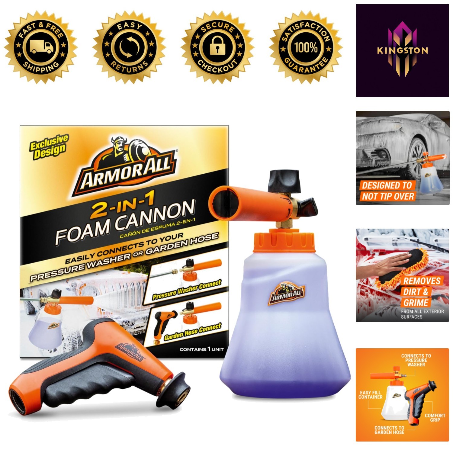 2-in-1 Foam Cannon Kit: Superior Vehicle Cleaning with Ergonomic Adaptor