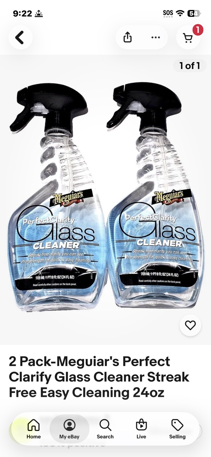 2 Pack-Meguiar’s Perfect Clarify Glass Cleaner Streak Free Easy Cleaning 24oz
