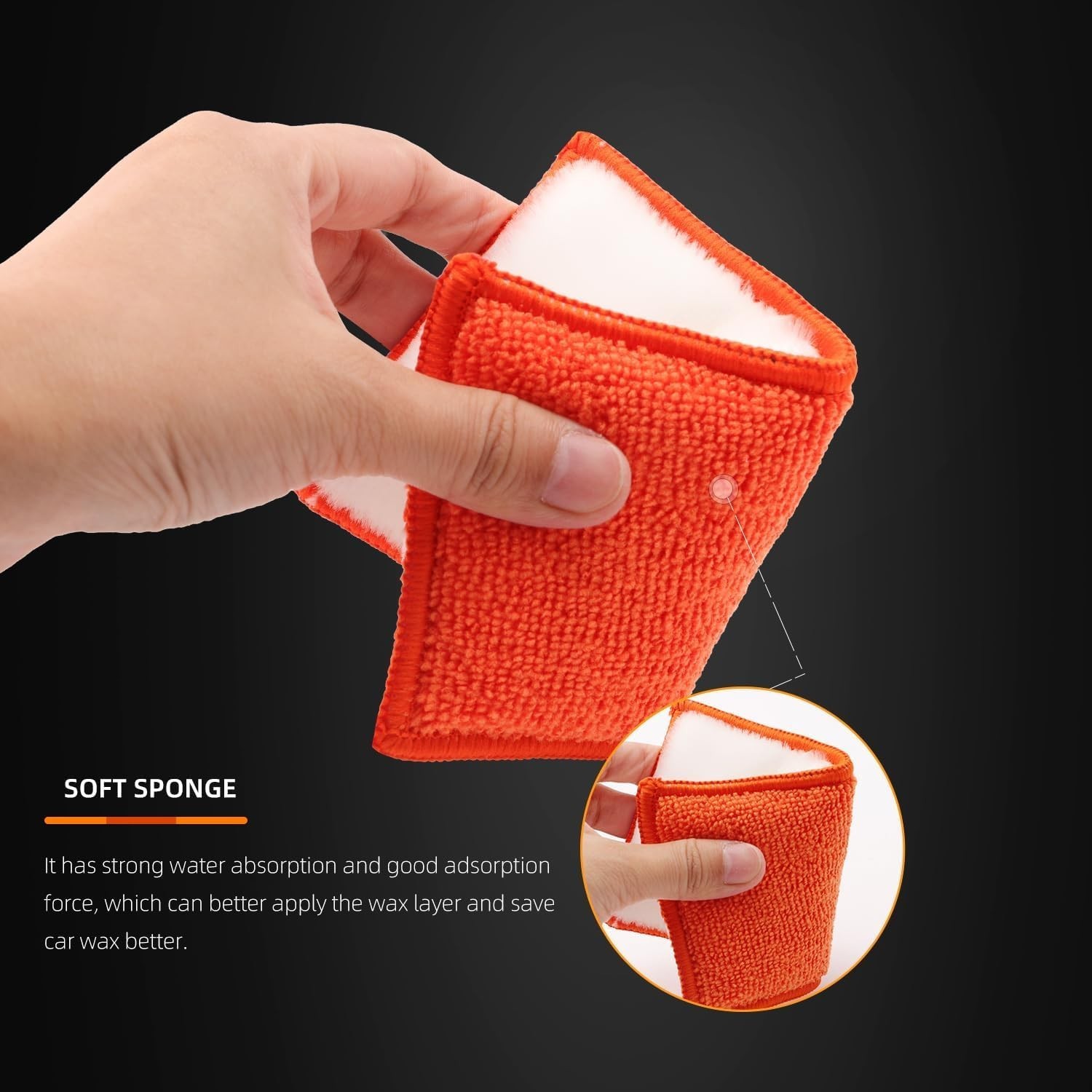 Car Interior Scrubbing Sponge, 8Pcs Scrub Ninja, Microfiber Car Wax Applicato…