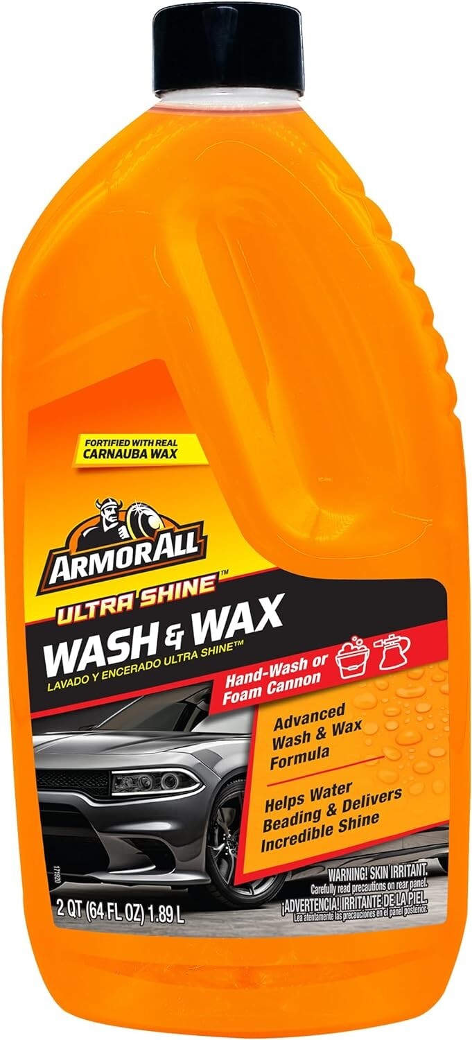 Armor All Ultra Shine Car Wash and Car Wax, Cleaning Fluid for Cars, 64 Fl Oz