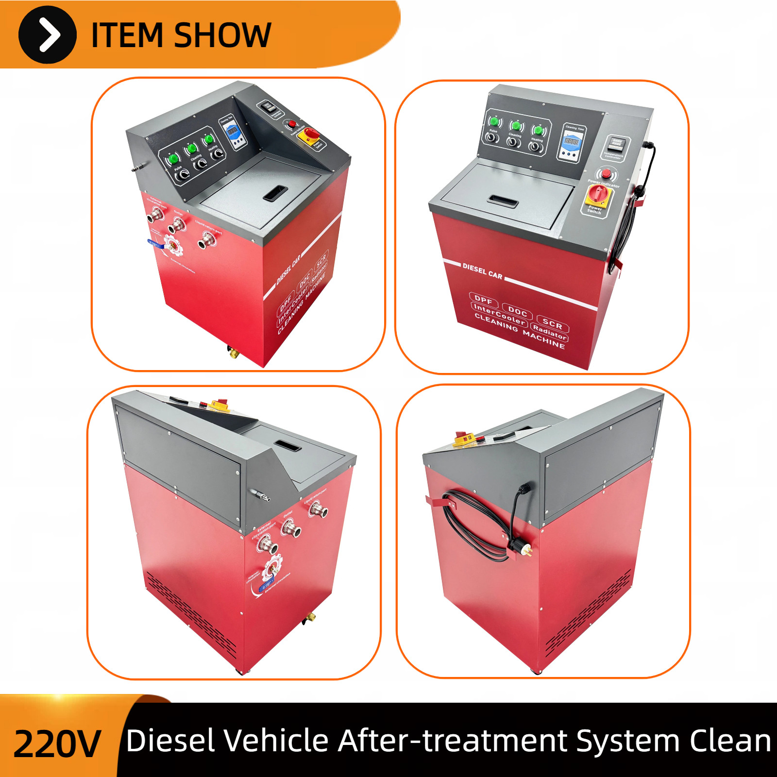 Diesel Exhaust System Cleaning Machine 220V 1-Phase with Water & Pulse Cleaning
