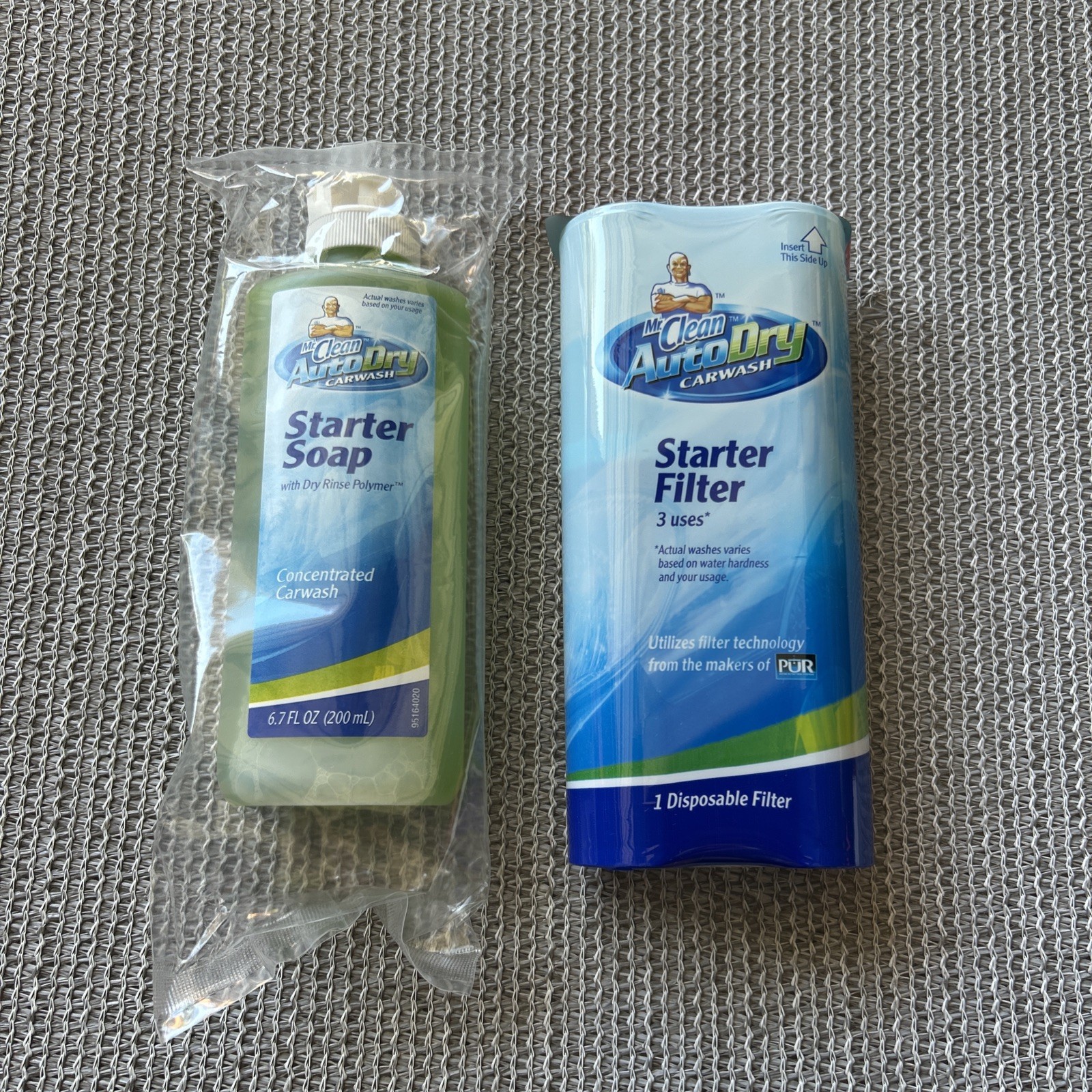 Mr Clean Auto Dry Car Wash Starter Soap 6.7 fl oz and 3 Use Filter Refill Sealed