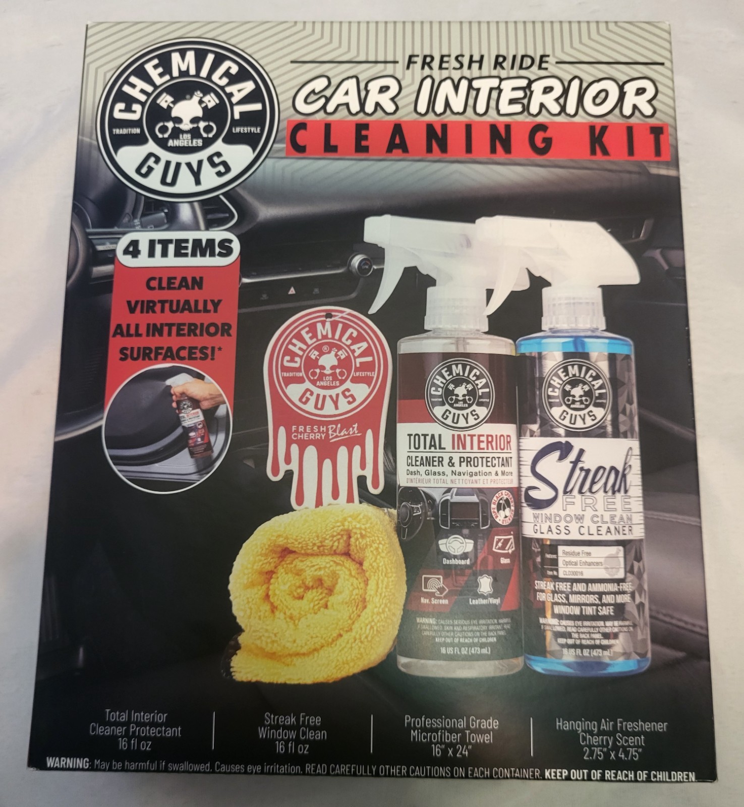 Chemical Guys Fresh Ride Car Interior Cleaning Kit 4pc HOL395 NEW SEALED