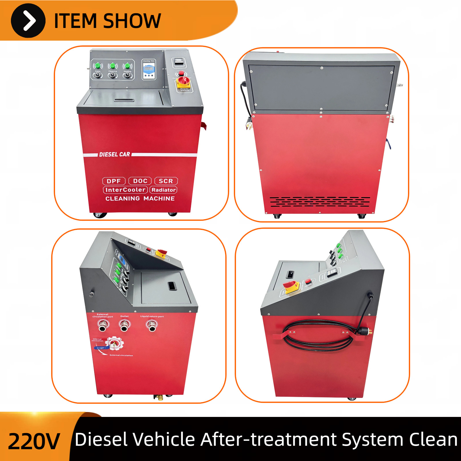 Diesel Exhaust System Cleaning Machine 220V 1-Phase with Water & Pulse Cleaning
