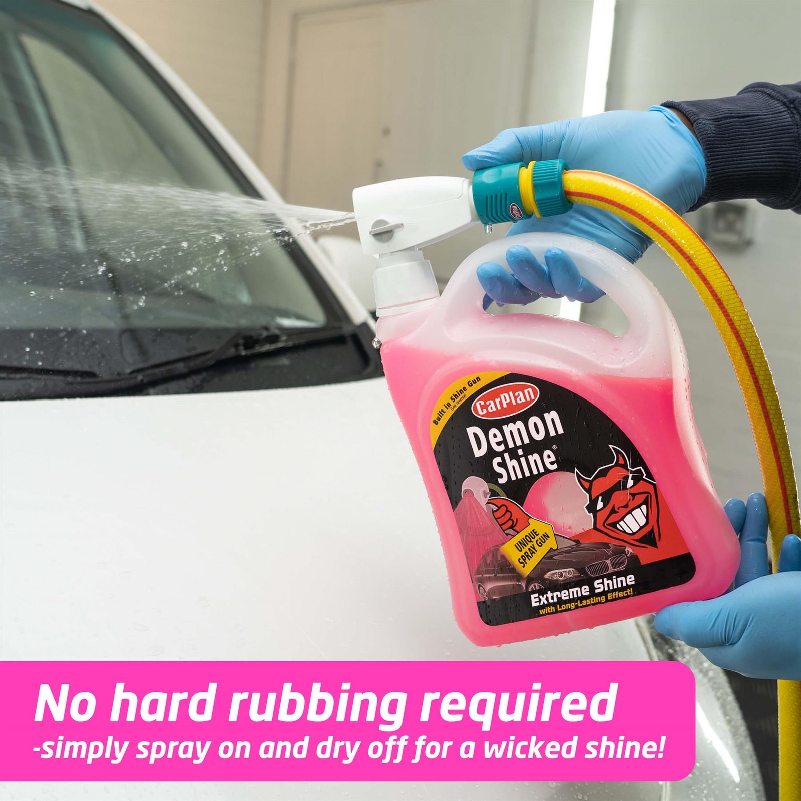 Carplan Demon Shine Spray On Shine Car Wax Polish Spray & Wipe 2L Gun x4