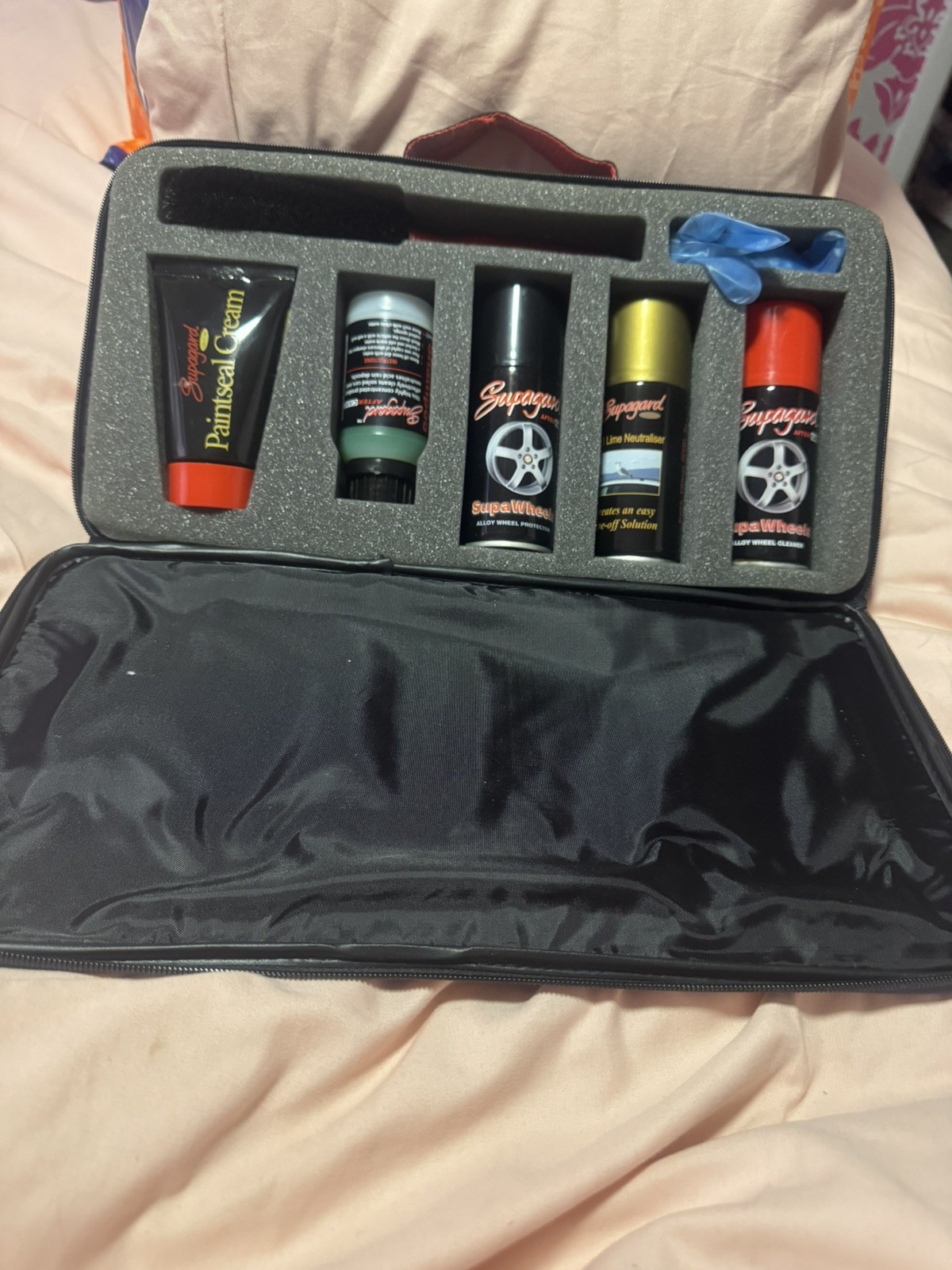 SUPAGARD – Complete Alloy Wheel + Car Cleaning Detailing Kit in case never used