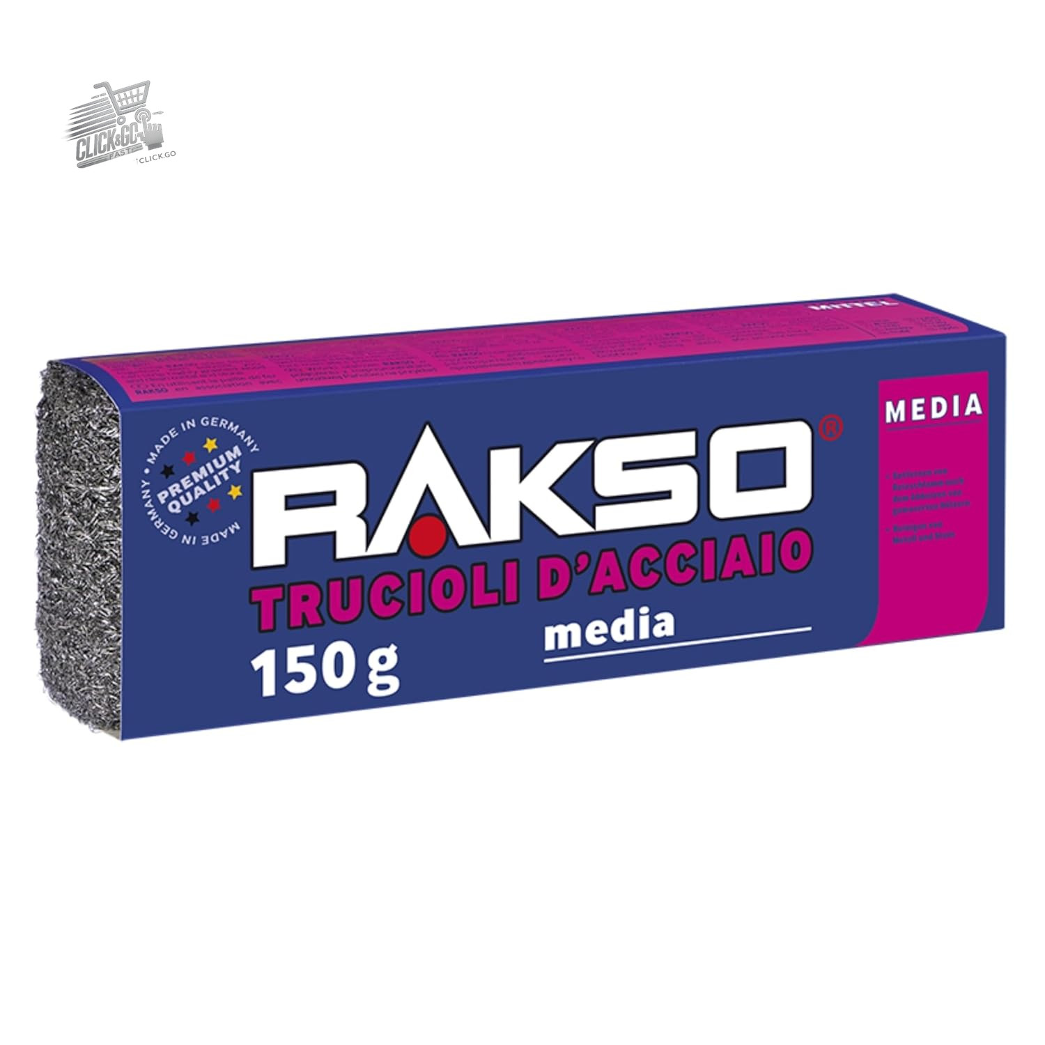 Wool Steel Medium RAKSO 150g Cleaning Metal Stone Wood Painter Rust