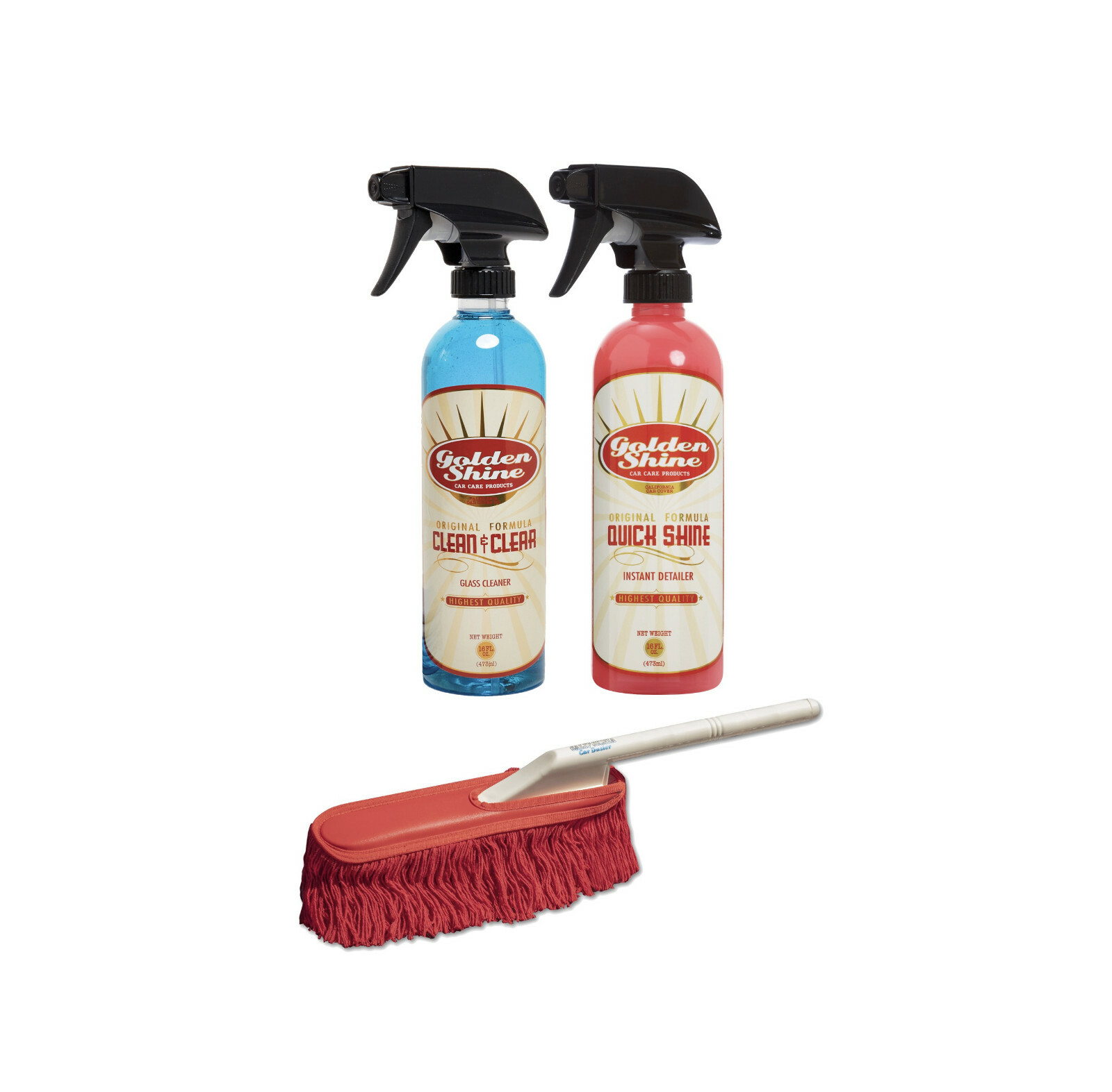 California Car Duster Combo Detailing Kit with Quick Shine & Glass Cleaner 49947