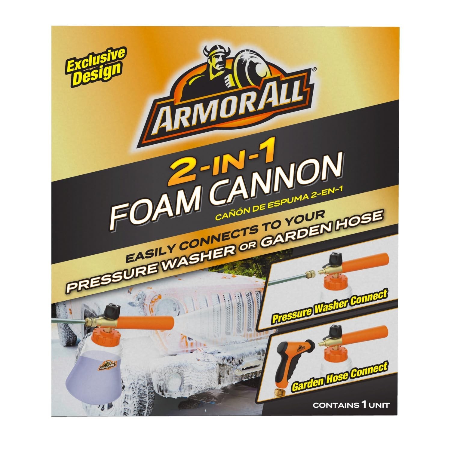 2-in-1 Foam Cannon Kit for Car Wash & Detailing – Power Washer & Hose Compatible