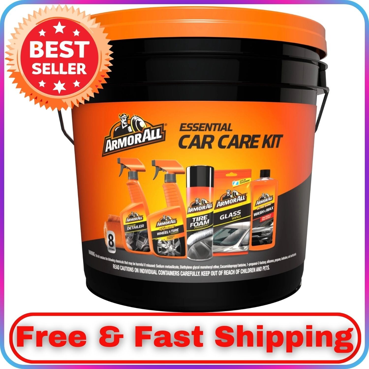 Armor All 8-Piece Car Detailing Kit – Complete Vehicle Cleaning Set