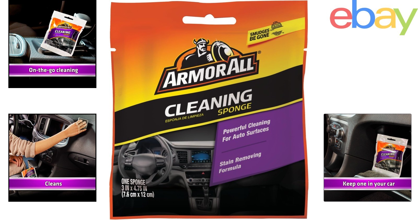 Durable Car Cleaning Sponge for Automotive Surfaces, Vinyl, Leather & Fabric