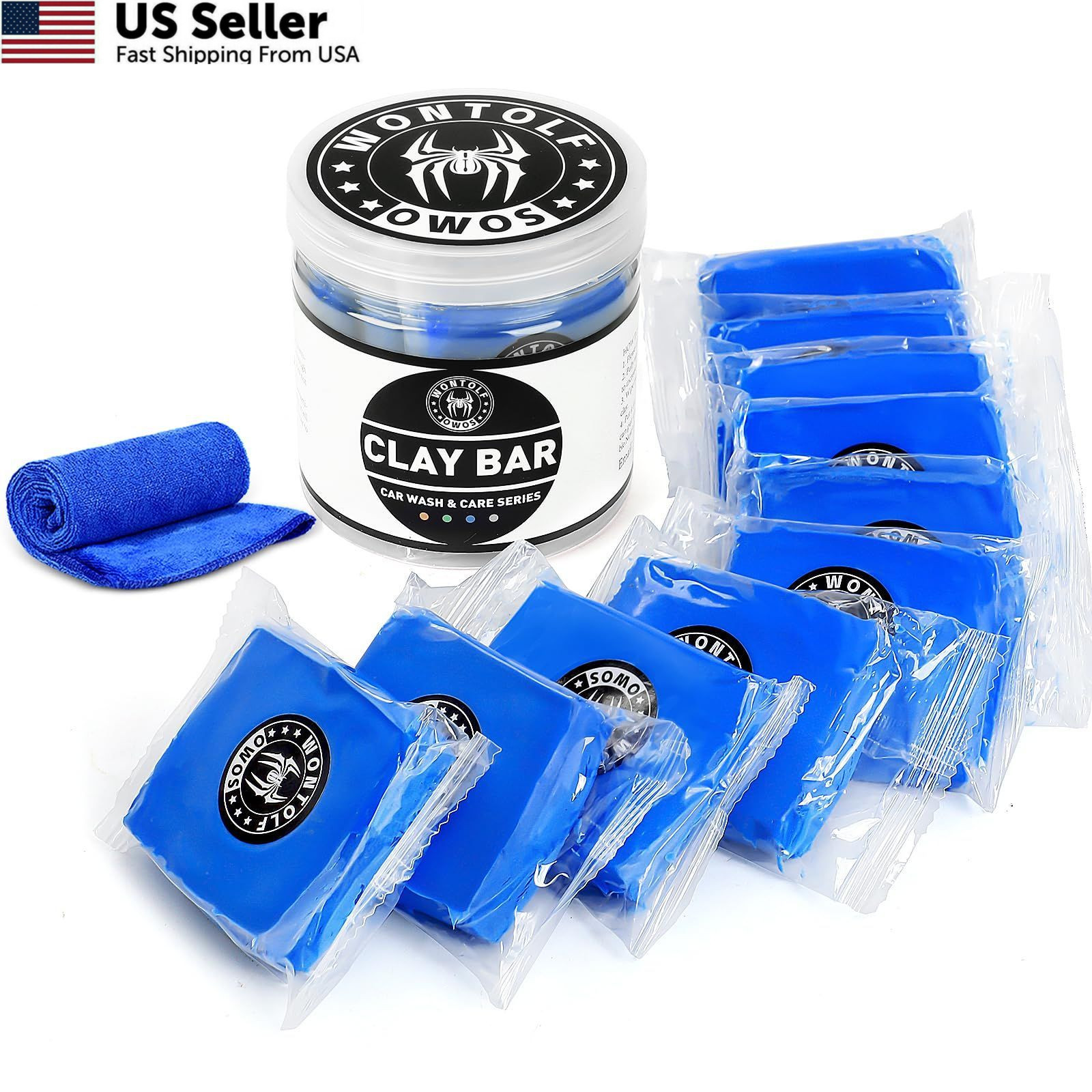 Wontolf 10 Pack Clay Bars Auto Detailing Premium Grade Magic Bar Blue