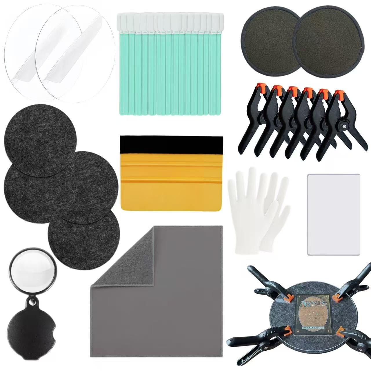 20 Pcs Trading Card Cleaning Care Tool Accessory Kit Card Flattening Tool wi…