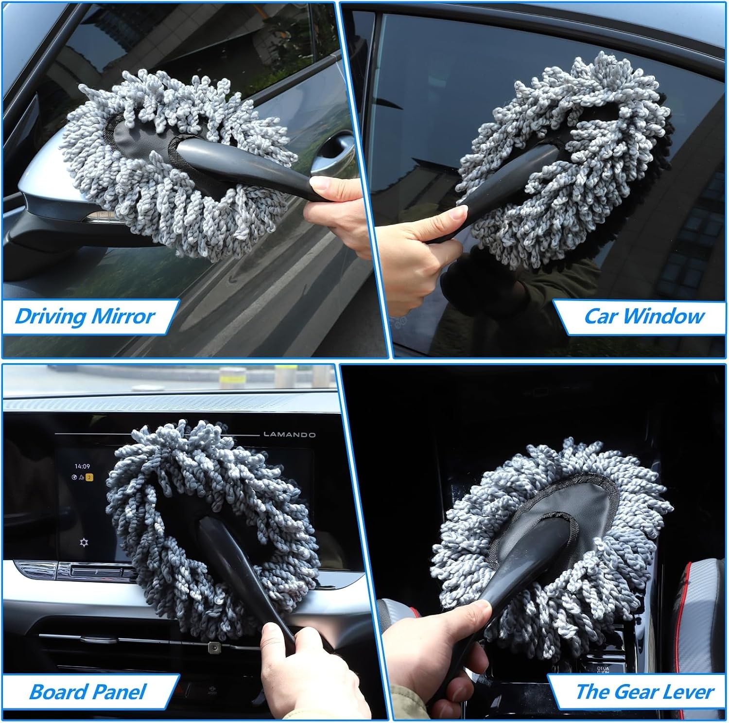 Compact 6 Pack Car Detailing Cleaning Kit – Interior Duster & Gel Included