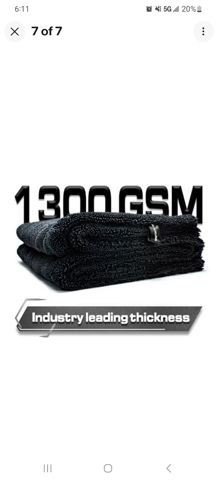 Blackline Drying Towel #1 Rated Car Drying Towel for Car Detailing, Streak-Free