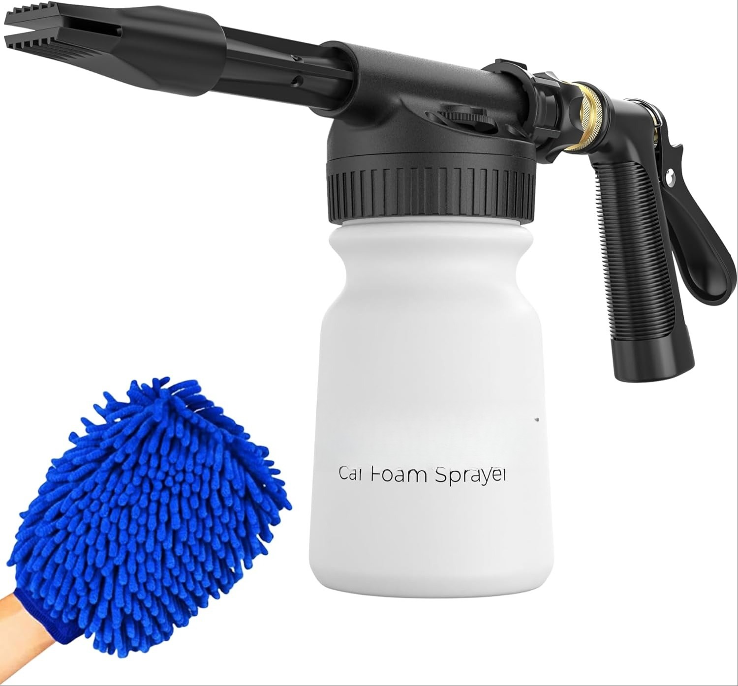 Car Foam Spray Gun + Microfiber Car Wash Glove Set