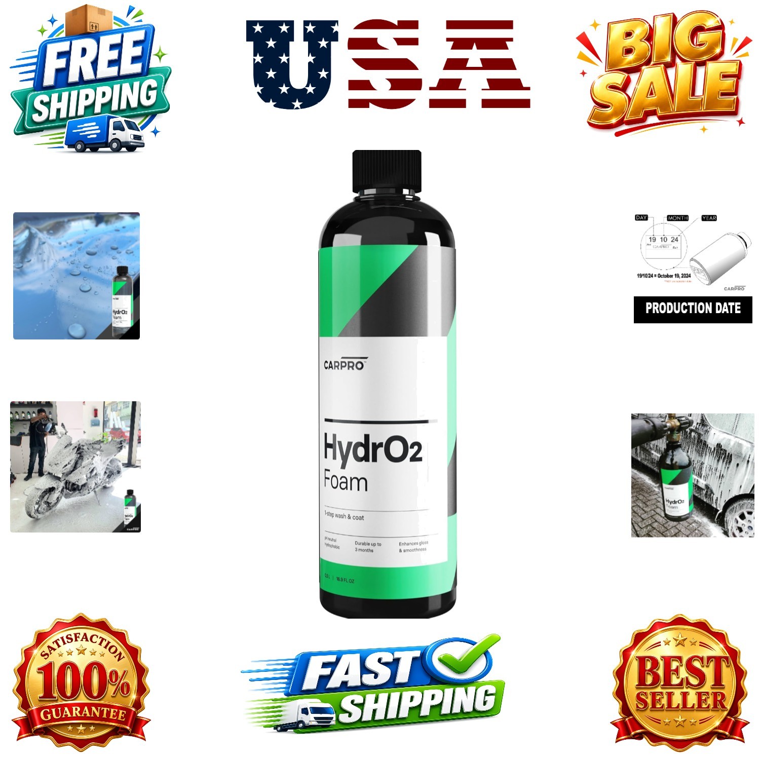 HydrO2 Foam Car Wash & High Gloss Sealant in One: 1-Step Car Wash and Coat, U…