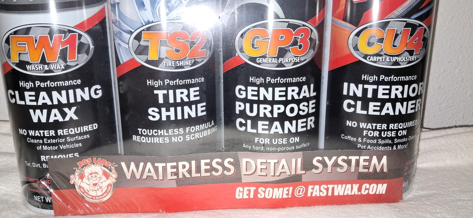 4 Pack FW1 Waterless Detail System Car Wash FastWax FW1 TS2 GP3 CU4