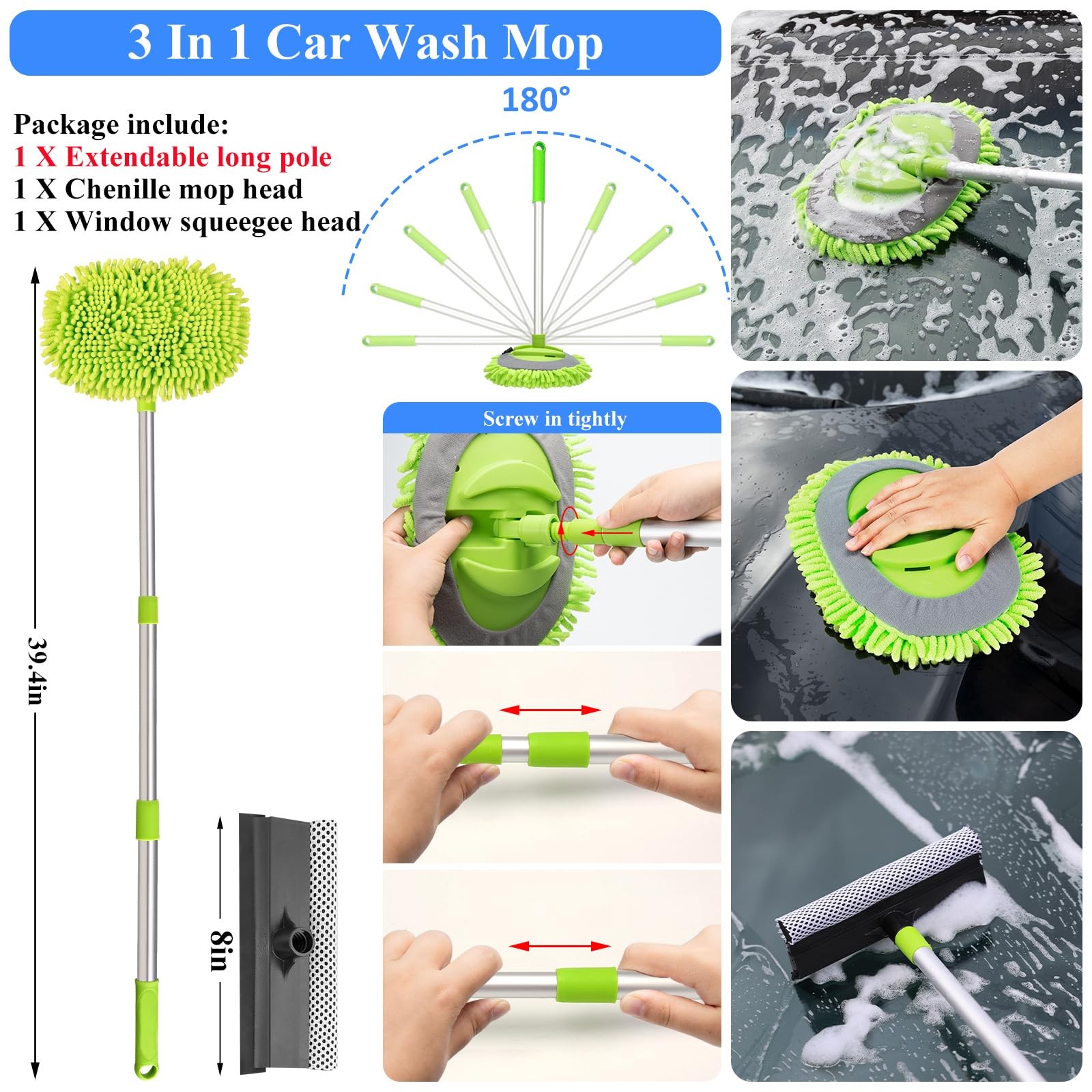 AUTODECO 42Pcs Car Wash Detailing Kit Cleaning Set with Foam Gun 42Pcs, Blue