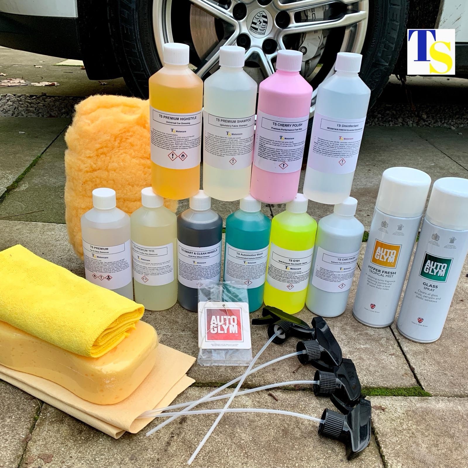 TS Car Valeting Cleaning Kit + Autoglym Acc 21 pc (All-in1 PRO) RRP £199 GIFT